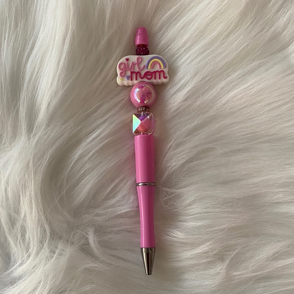 Pink 'Girl Mom' Pen handmade